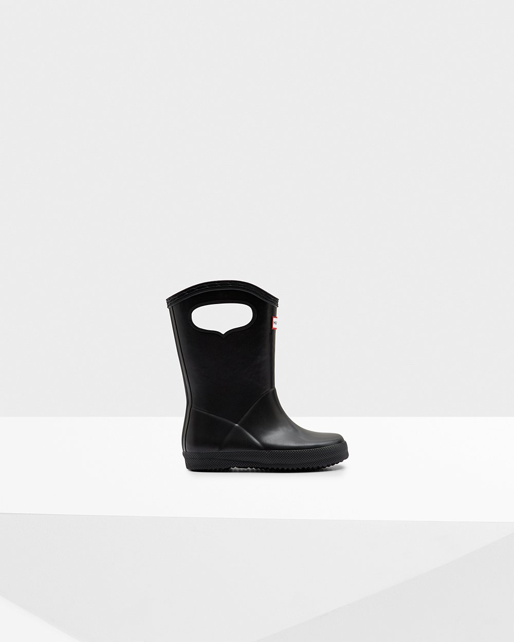 Botas De Agua Hunter Niños Original First Classic Grab Handle - Negras - Argentina 1597MJEYC